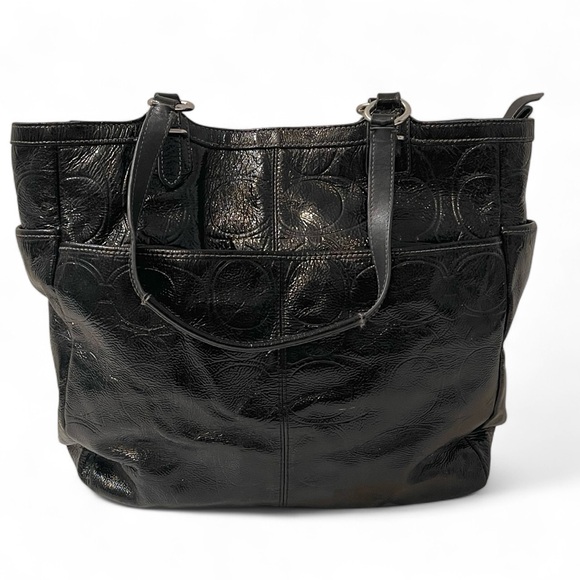 ❤️ Coach Black Patent Leather Gallery North/South Tote F19818 - Picture 5 of 13